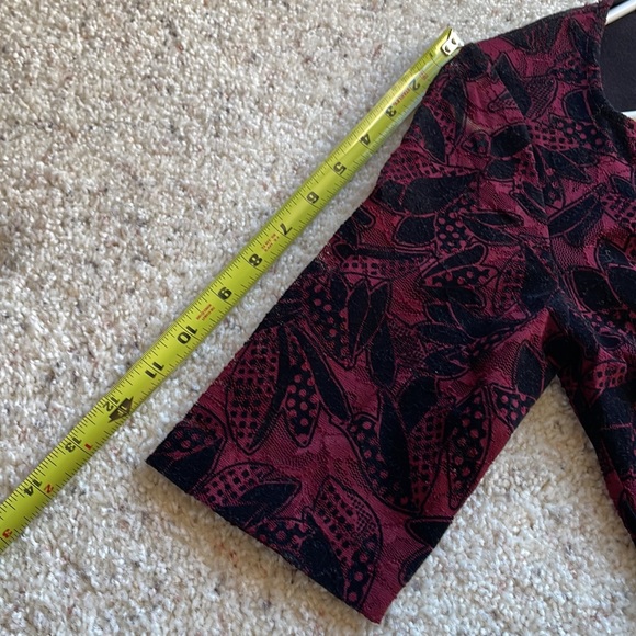 🆕MAEVE ANTHROPOLOGIE Wine Lace Elegant Velvet Dress - Picture 14 of 16